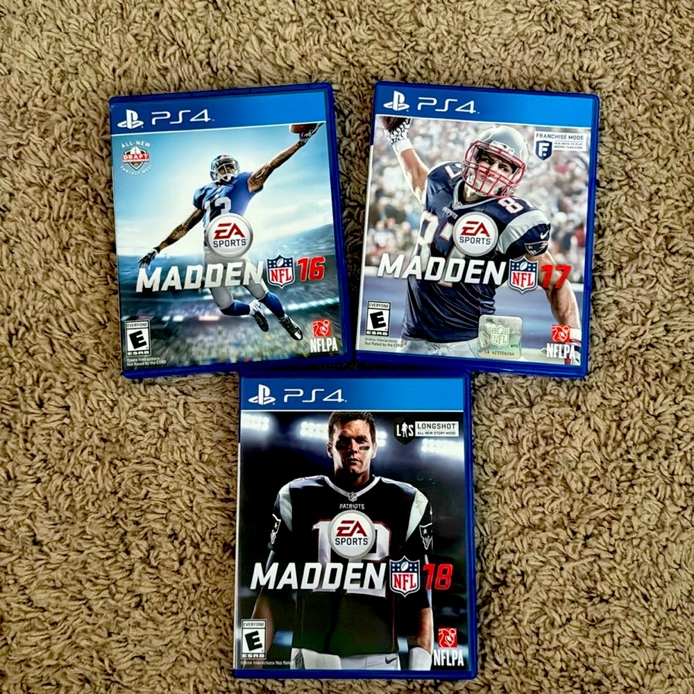 PS4 - Madden 16, Madden 17 & Madden 18 Video Games, Like new